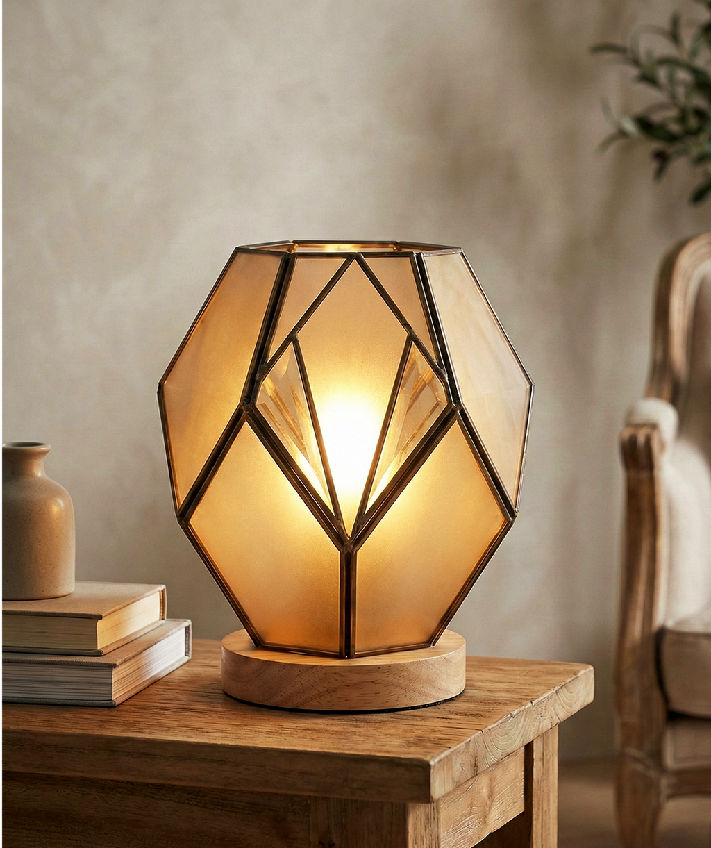 Geometric Glass Accent Lamp