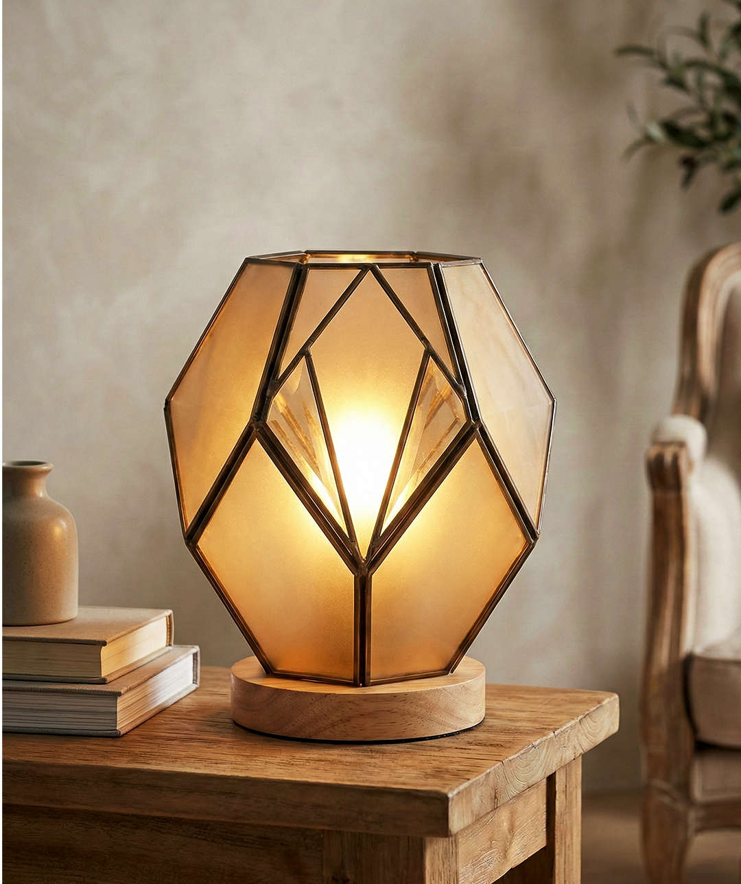 Geometric Glass Accent Lamp