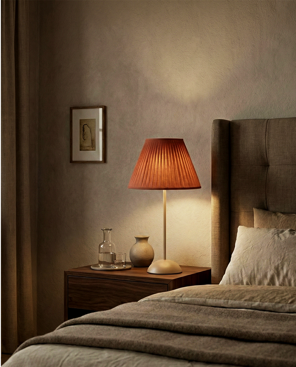 Terracotta Pleated Accent Lamp