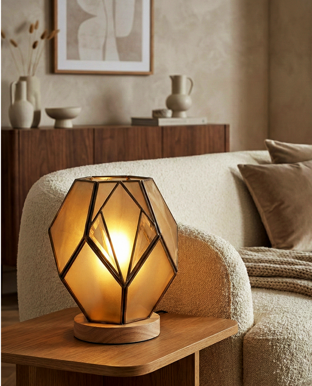 Geometric Glass Accent Lamp