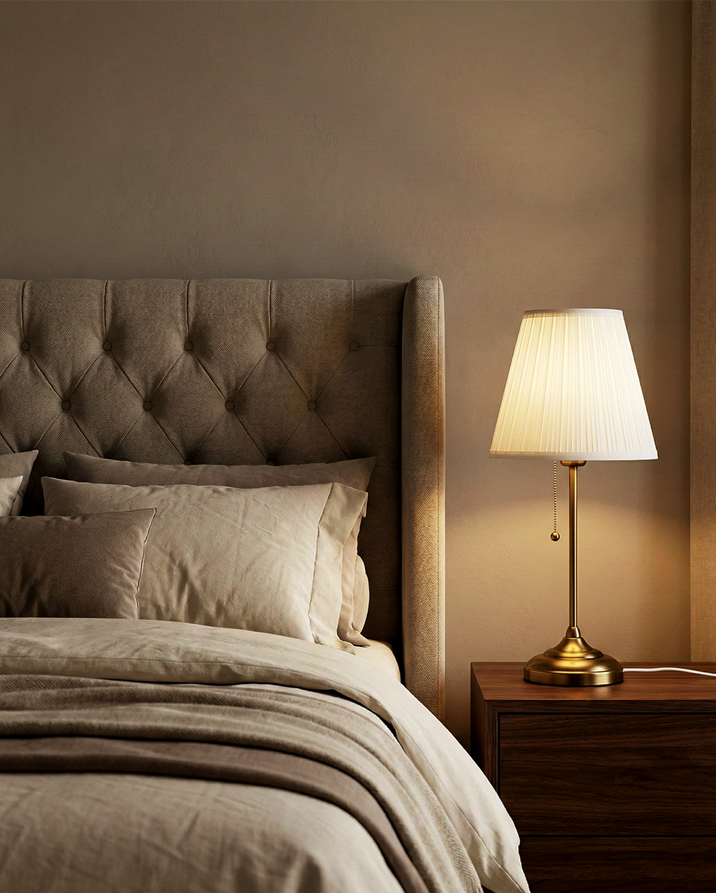Classic Brass Pleated Table Lamp