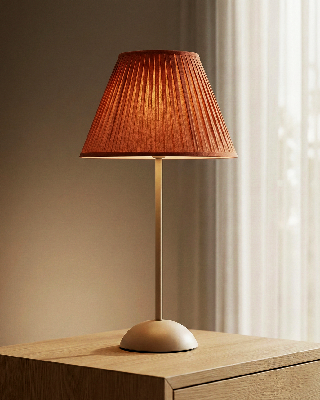Terracotta Pleated Accent Lamp