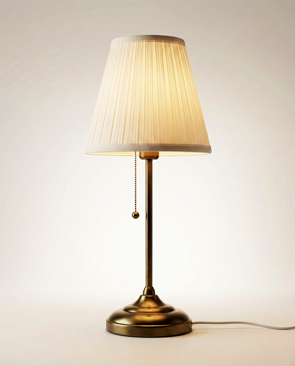 Classic Brass Pleated Table Lamp