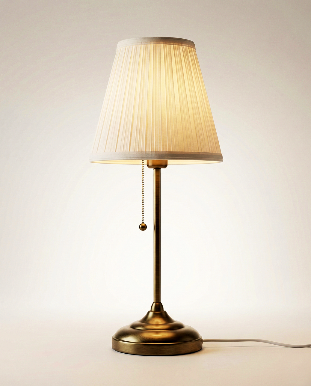 Classic Brass Pleated Table Lamp