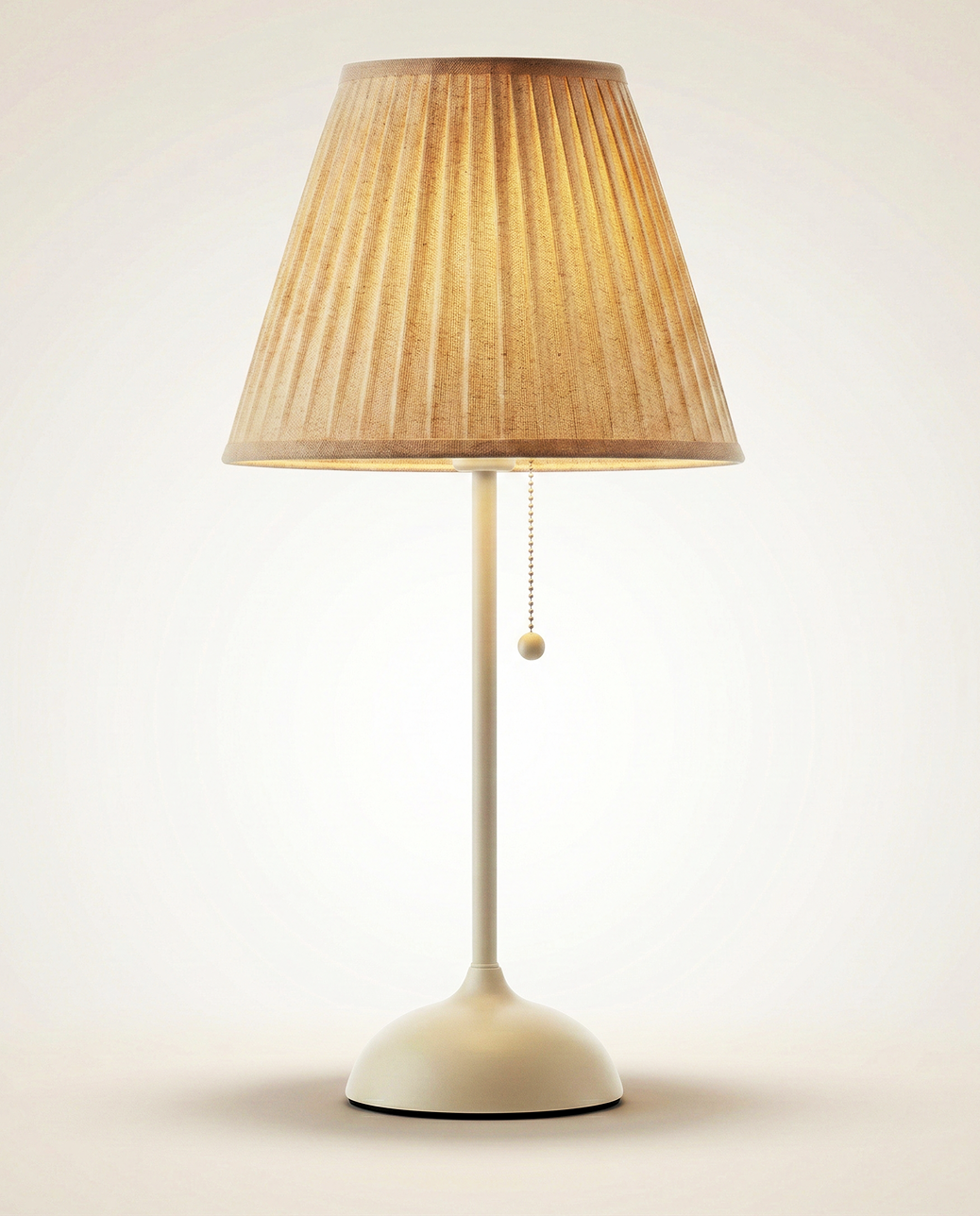 Ivory Pleated Bedside Lamp