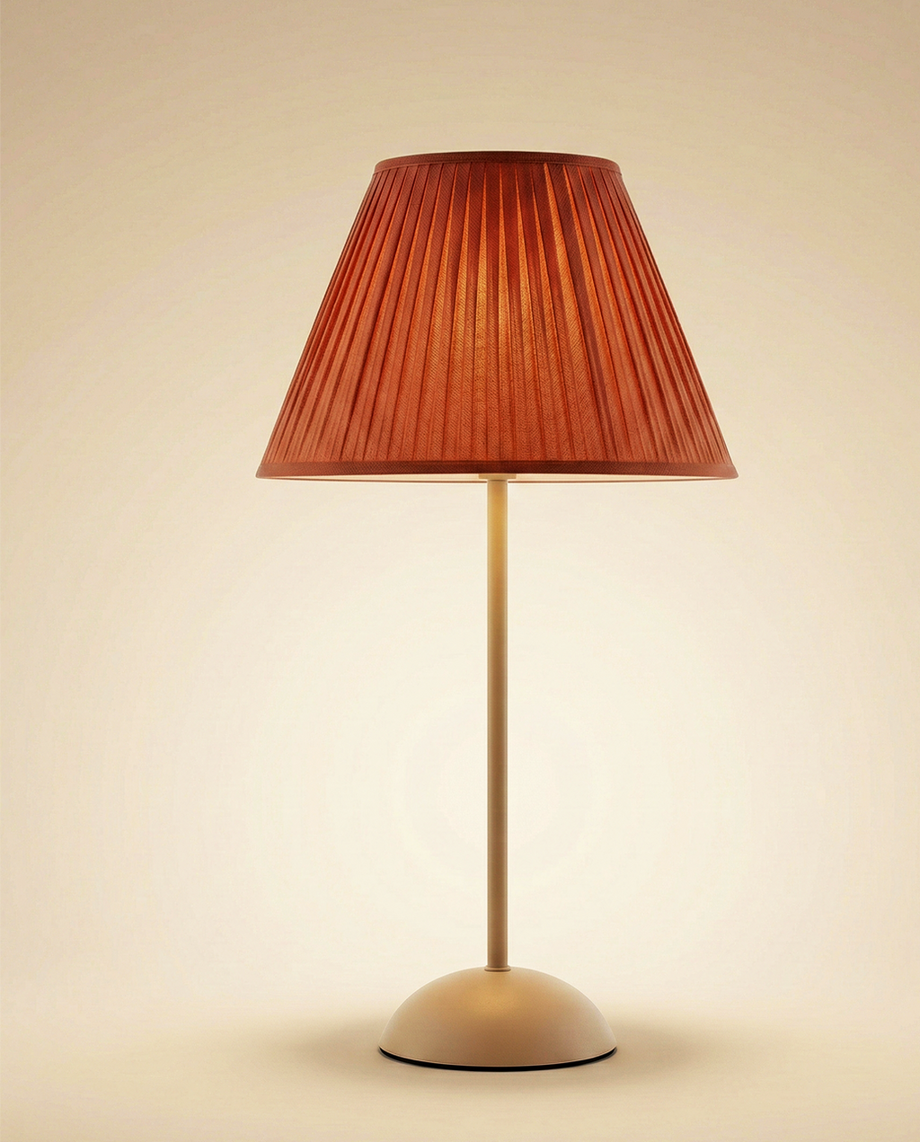Terracotta Pleated Accent Lamp
